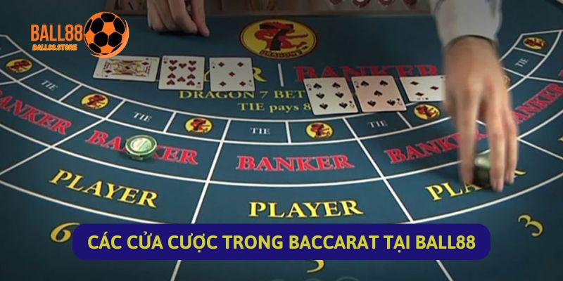 Các cửa cược trong Baccarat tại Ball88