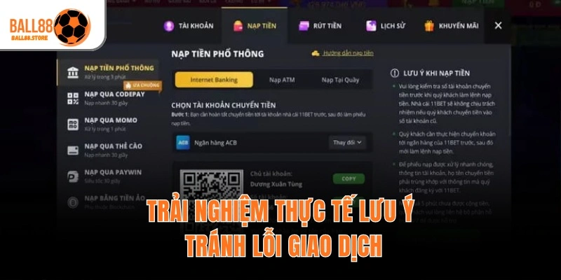 Trải nghiệm thực tế lưu ý tránh lỗi giao dịch